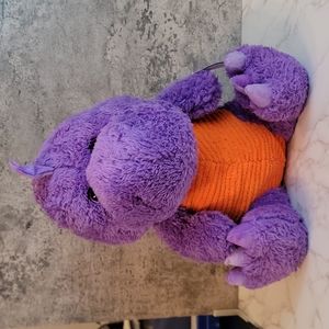 Kellytoy purple & orange dragon / dino stuffed animal plush